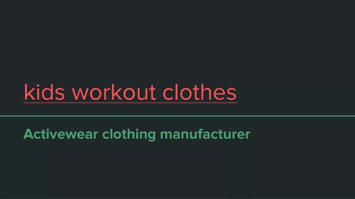 kids workout clothes