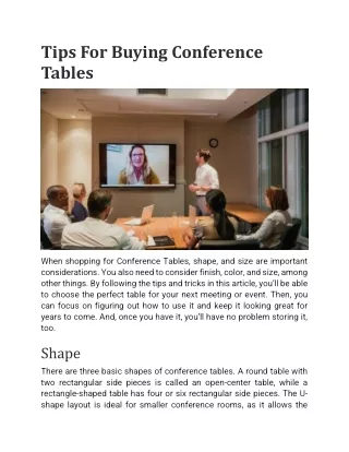 Tips For Buying Conference Tables