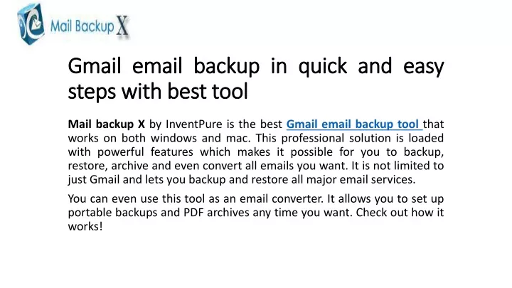 gmail email backup in quick and easy steps with best tool