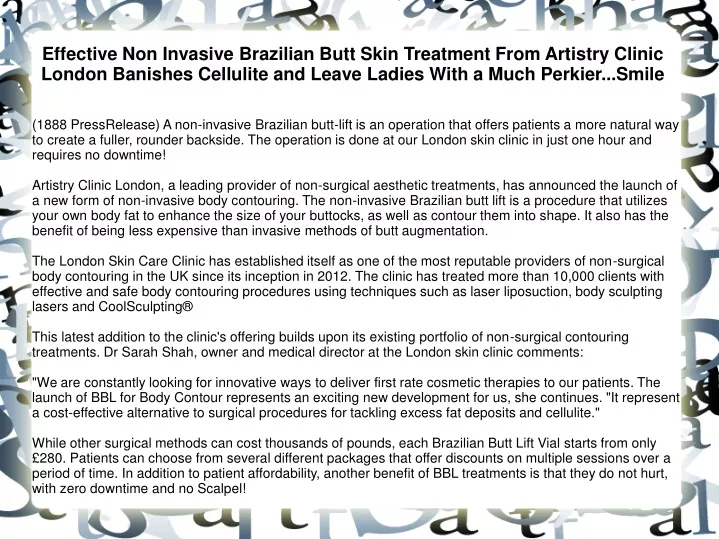 effective non invasive brazilian butt skin