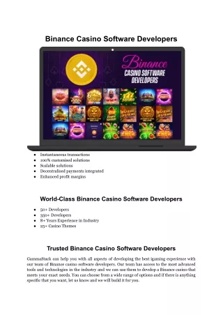 Binance Casino Software Developers