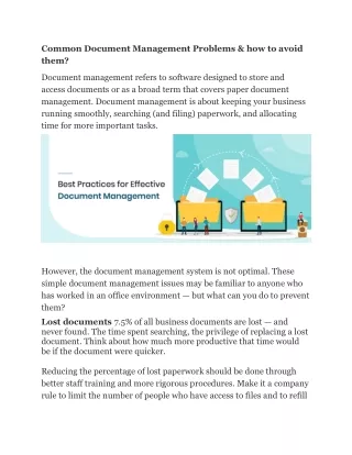 common document management problems how to avoid