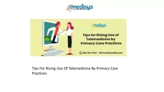 tips for rising use of telemedicine by primary
