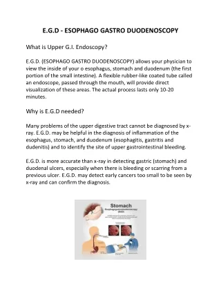 EGD | Esophagogastroduodenoscopy | egd surgery | Endoscopy biopsy