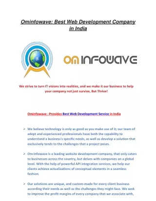 ominfowave best web development company in india