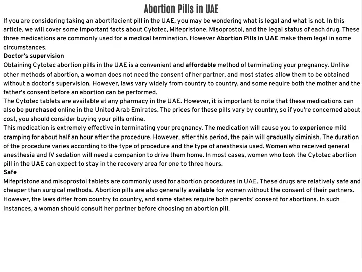 abortion pills in uae