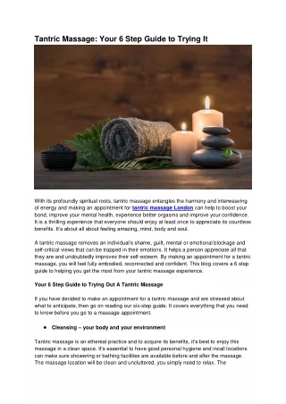 Tantric Massage_ Your 6 Step Guide to Trying out the Practice