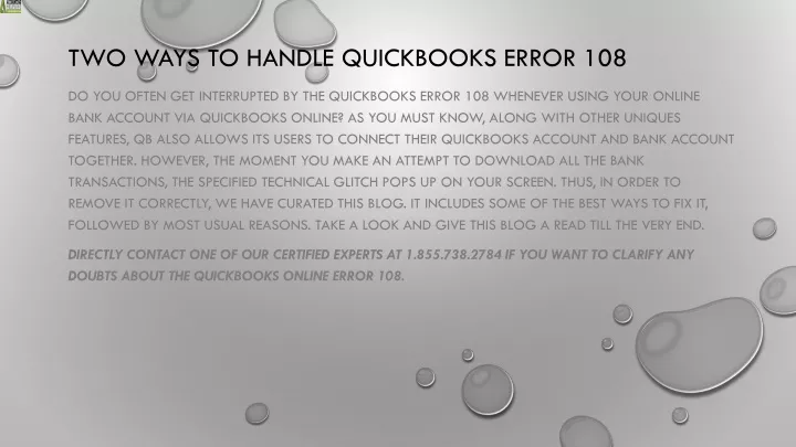 two ways to handle quickbooks error 108