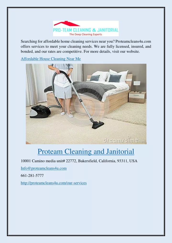 PPT - Affordable House Cleaning Near Me Proteamcleans4u.com PowerPoint affordable house cleaning services
