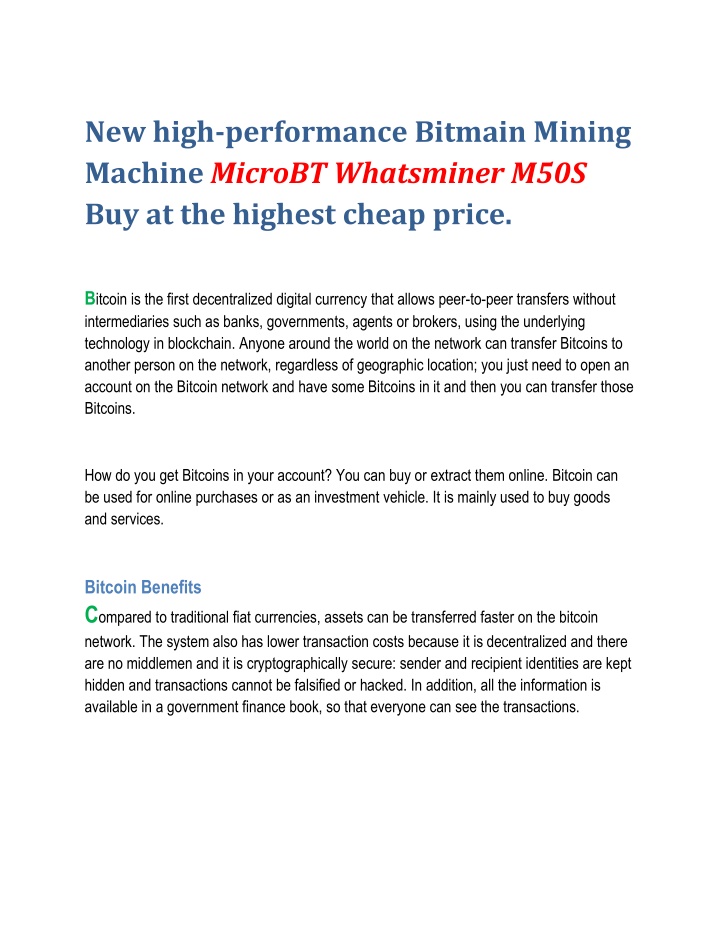 new high performance bitmain mining machine