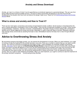Overthrowing anxiety Reviews