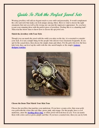 guide to pick the perfect jewel sets