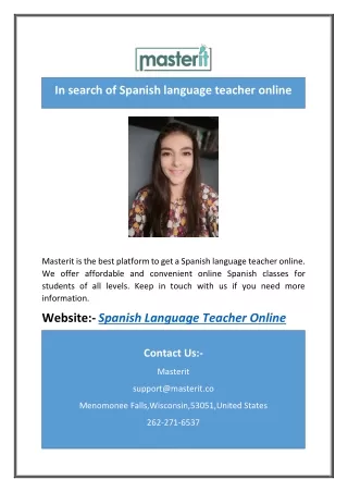In search of Spanish language teacher online