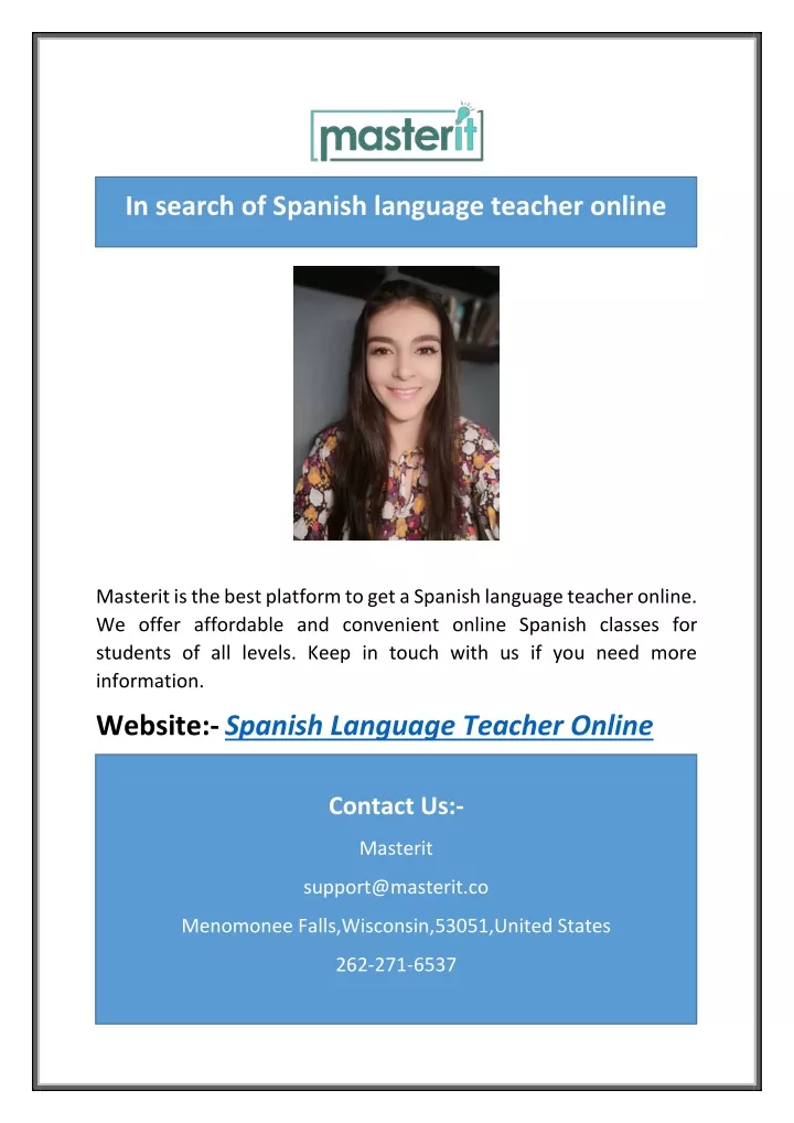 in search of spanish language teacher online