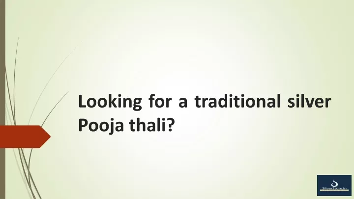 looking for a traditional silver pooja thali