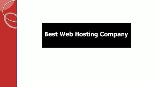 best web hosting company