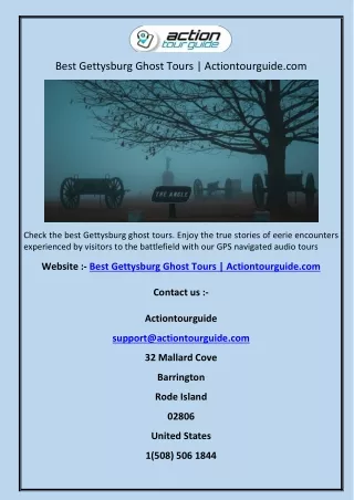 Best Gettysburg Ghost Tours  Actiontourguide.com