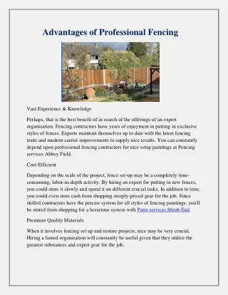 advantages of professional fencing