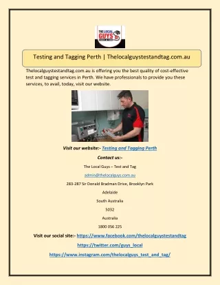 testing and tagging perth thelocalguystestandtag