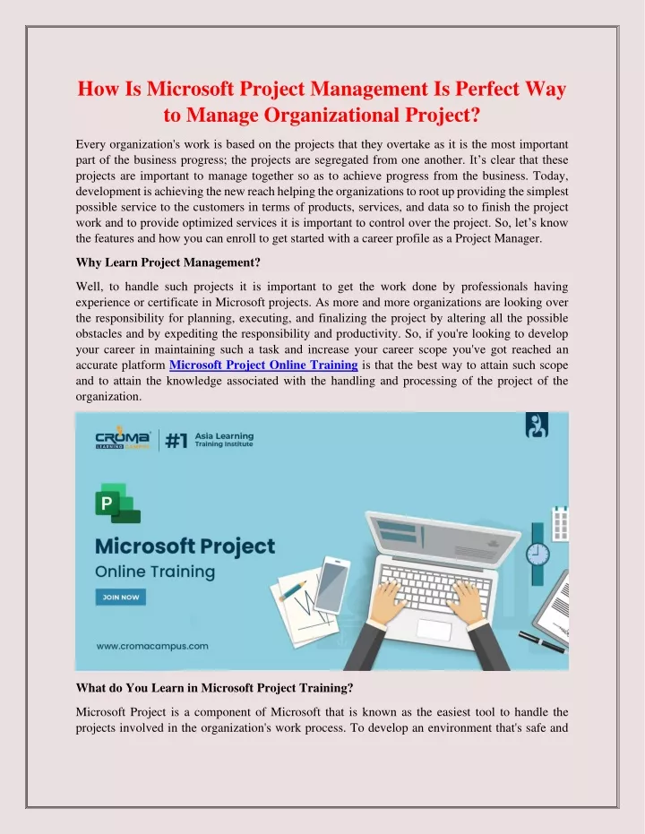 how is microsoft project management is perfect