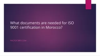 What documents are needed for ISO 9001 certification in Morocco