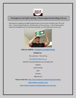 emergency exit light testing