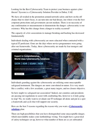Cybersecurity solutions UAE