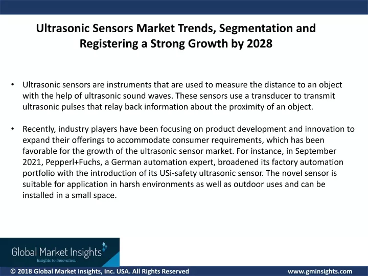 ultrasonic sensors market trends segmentation
