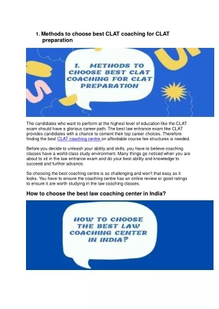 1 methods to choose best clat coaching for clat