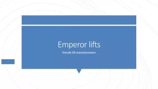 goods lift manufacturers