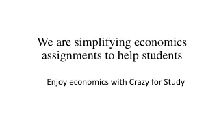 Crazy For Study | Economics Textbooks solution Manuals | Assignment Help