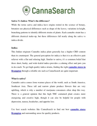 sativa vs indica what s the difference