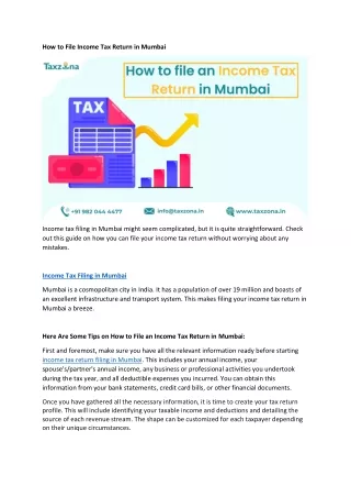 How to File Income Tax Return in Mumbai-converted