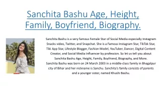 Sanchita Bashu Age, Height, Family,