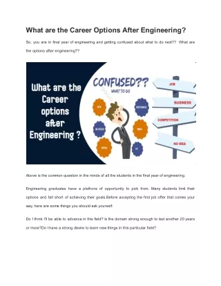 What are the Career Options After Engineering - DCE