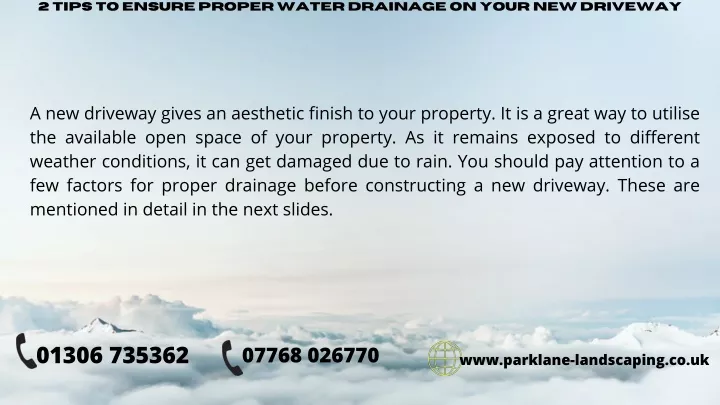 2 tips to ensure proper water drainage on your