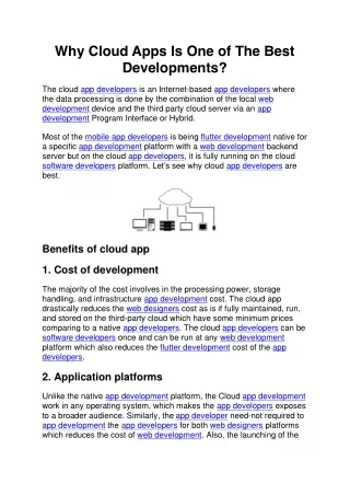 why cloud apps is one of the best developments