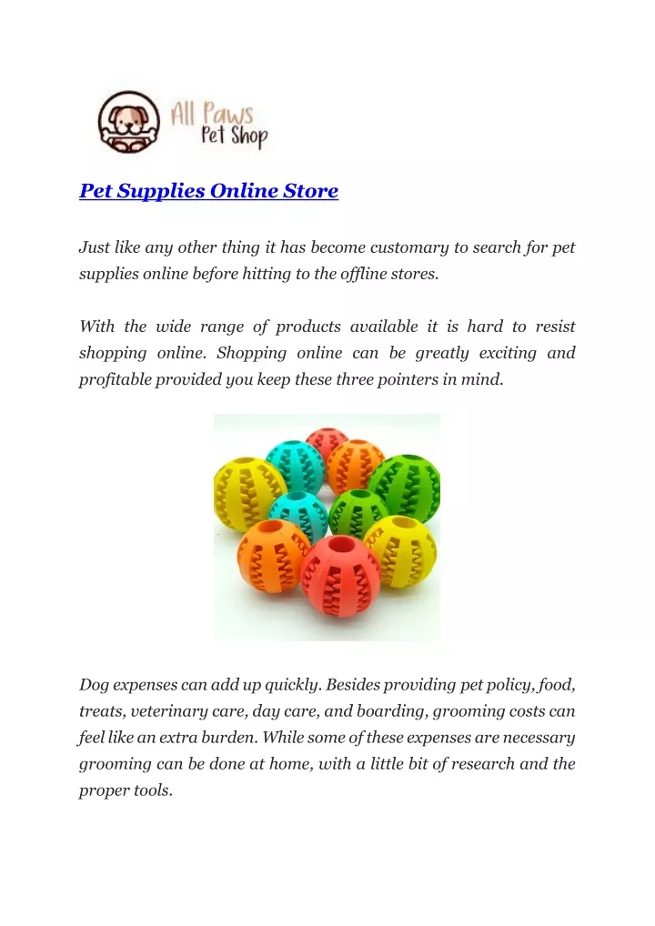 pet supplies online store