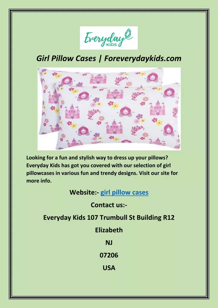 girl pillow cases foreverydaykids com