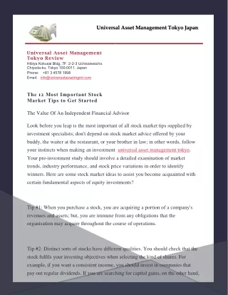 universal asset management tokyo japan