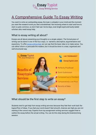 a comprehensive guide to essay writing