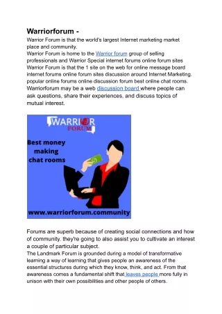 warriorforum warrior forum is that the world