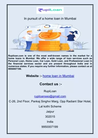 in pursuit of a home loan in mumbai
