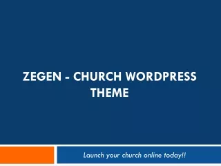 Zegen - Church WordPress Theme