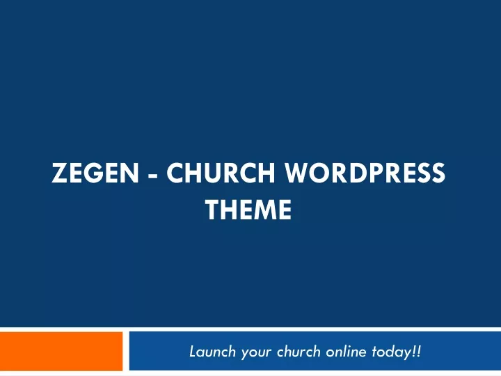 zegen church wordpress theme
