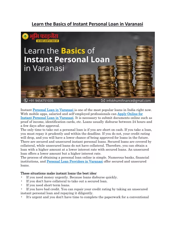 learn the basics of instant personal loan