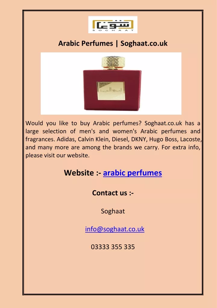 arabic perfumes soghaat co uk