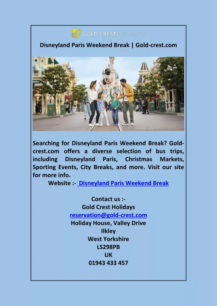 disneyland paris weekend break gold crest com