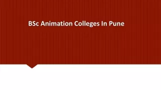 bsc animation colleges in pune