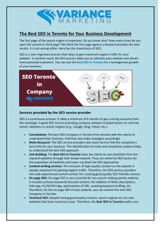 the best seo in toronto for your business